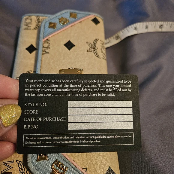 MCM Beige and Light Blue Women's Wallet Nwot - Picture 5 of 9